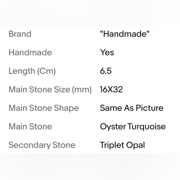 OYSTER TURQUOISE/TRIPLET OPAL PENDANT - Picture 2 of 3